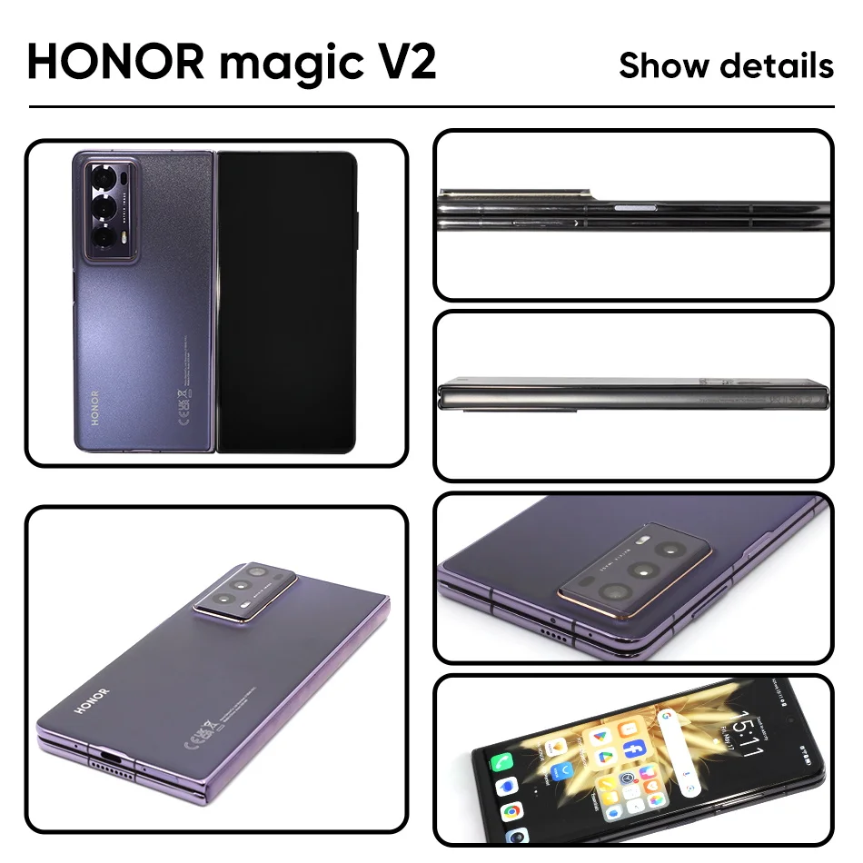 Honor Magic V2 Global Version 5G Foldable Smartphone Snapdragon 8 Gen2 LTPO OLED Display 120Hz 50MP Triple Camera Android Mobile - Image 3
