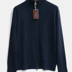 Chinese Brand Fall Winter Wool Blend Men's Bomber Vintage Knitted Zip-Up Cardigan Jacket