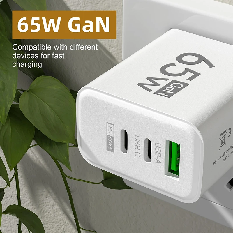 GaN Fast Charging 65W USB Type C Charger EU KR PD 3.0 Quick Charge Wall For Phone Adapter For iPhone 15 Xiaomi Huawei Samsung - Image 3