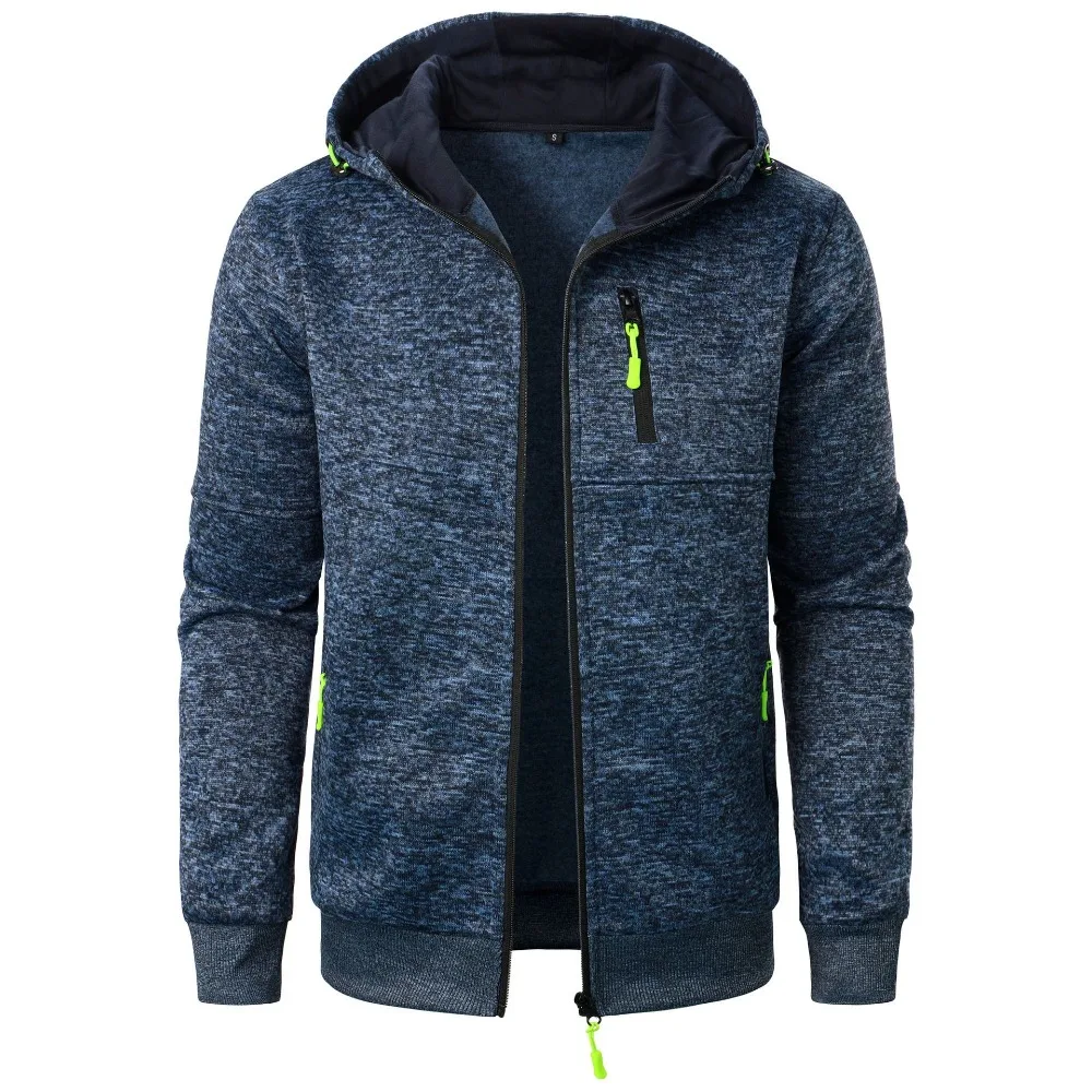 New Men's Sports Fitness Casual Sweatshirt Cardigan Hooded Jackets Cardigan Hooded Sweatshirts Baseball Jacket - Image 2