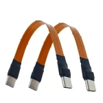 14CM USB4 Male Full Function PD240W Dual Head TYPE-C Revolving Male FPC Flexible Ribbon Cable Flat Wire 40GB