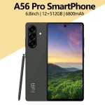 Global Version A56 Pro Smartphone Android,6.8 inch,12GB RAM,512GB ROM,Dual SIM,Mobile phone,Google Play Store,8+20MP,6800mAh