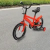 14Inch Children's Bicycle with Detachable Wheel, Adjustable Kids Bike Unisex for 100-115cm, Lightweight Carbon Steel Frame
