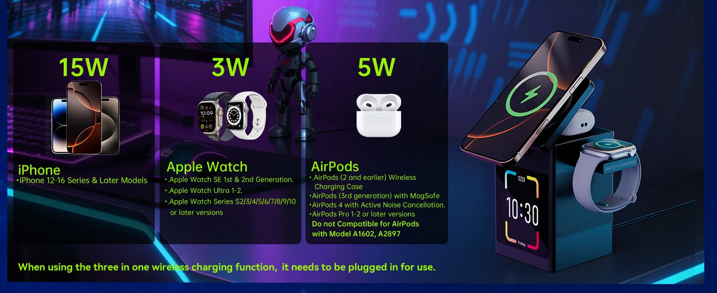 3 in 1 wireless charger