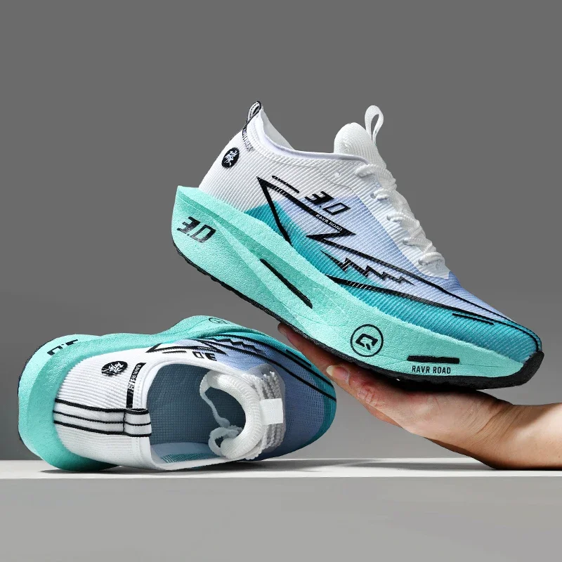 Men's Carbon Board Sneakers Anti-slip Cushioned Comfortable Racing Training Running Shoes Mesh Tennis Shoes Casual for Women - Image 2