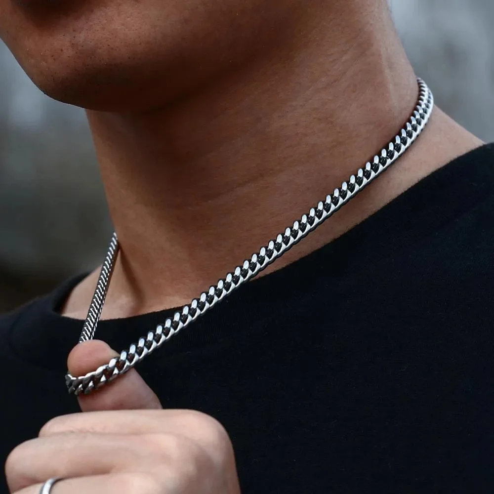 Width 5/7/9MM Hiphop Cuban Link Stainless Steel Chains Necklace for Men Basic Simple Rapper's Choker Fashion Jewelry Accessories - Image 2