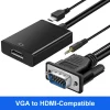 VGA to HDMI-compatible Audio Converter Adapter Cable 1080P With Audio Output VGA HD Adapter for laptop to HDTV Projector