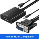 VGA to HDMI-compatible Audio Converter Adapter Cable 1080P With Audio Output VGA HD Adapter for laptop to HDTV Projector