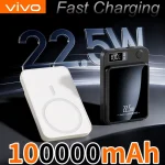VIVO 200000mAh Magnetic Wireless Power Bank Fast Charging For Magsafe Portable Digital Display For iphone Huawei Samsung