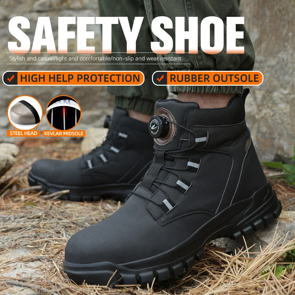 Waterproof Safety Boots Men Indestructible Steel Toe Work Boots Anti-smash Stab-resistant Safety Shoes Biker Botas Para Hombre - Image 5