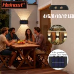 Solar LED Light, Outdoor Waterproof Wall Lamp, Dusk to Dawn Fence Up And Down Luminous Lighting for Summer Garden Yard Porch