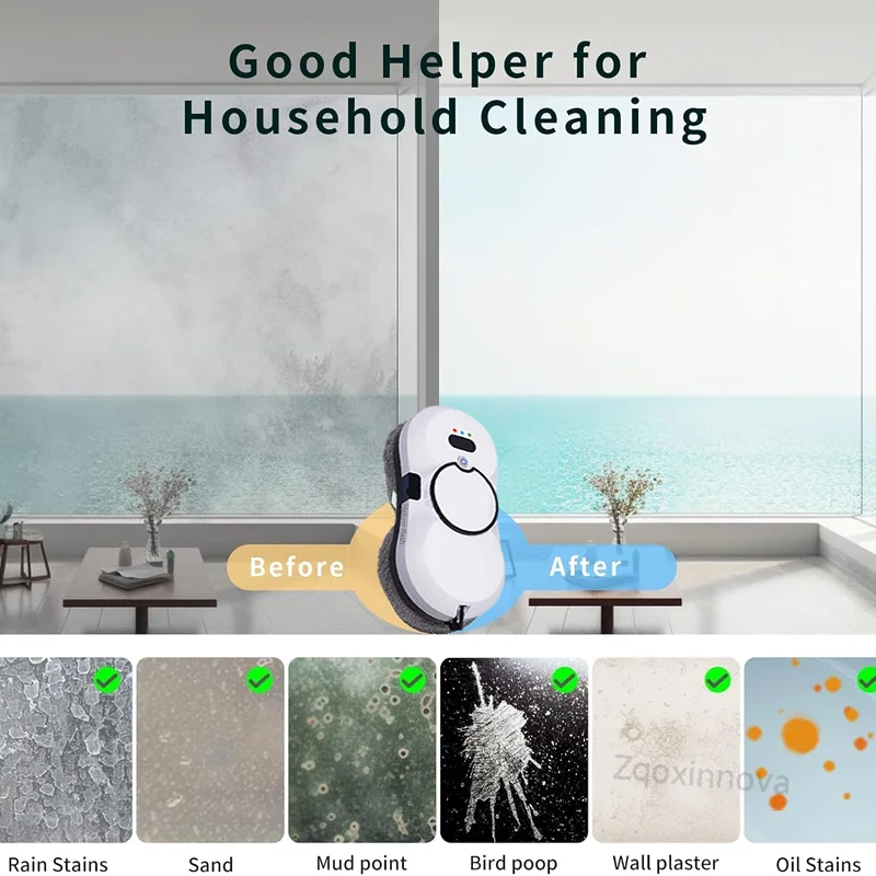UPS System Robot Window Cleaner Vacuum Smart Home Appliance Auto Clean Glass Windows Washer Window Washing Electric Floor Mops - Image 6