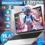 15.6inch Intel Notebook PC Ultra Slim Laptop Intel Celeron N4000 16GB RAM 1TB 2TB SSD Office Study Computer PC Windows 11 Pro