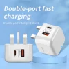 QC3.0 PD20W USB+Type-C Dual Ports Fast Charger Phone Adapter EU/US/UK Plug Wall Charger For iPhone Samsung Huawei Xiaomi/Tablets