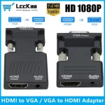HDMI to VGA Converter Adapter With Audio Cable HD 1080P VGA to HDMI-compatible Adapter Converter For PC Laptop to HDTV Projector