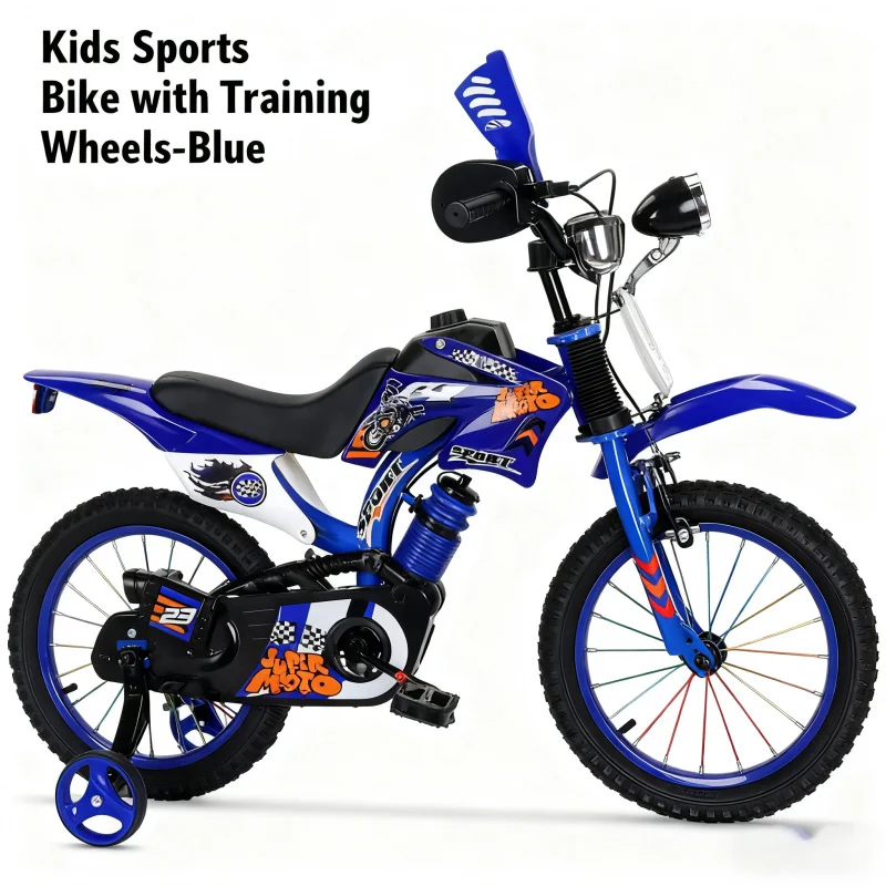 Blue Off-Road Motorcycle Bicycle Pedal Bike for Boys And Girls 12/16 Inch Children's Basic Model Foreign Trade - Image 5