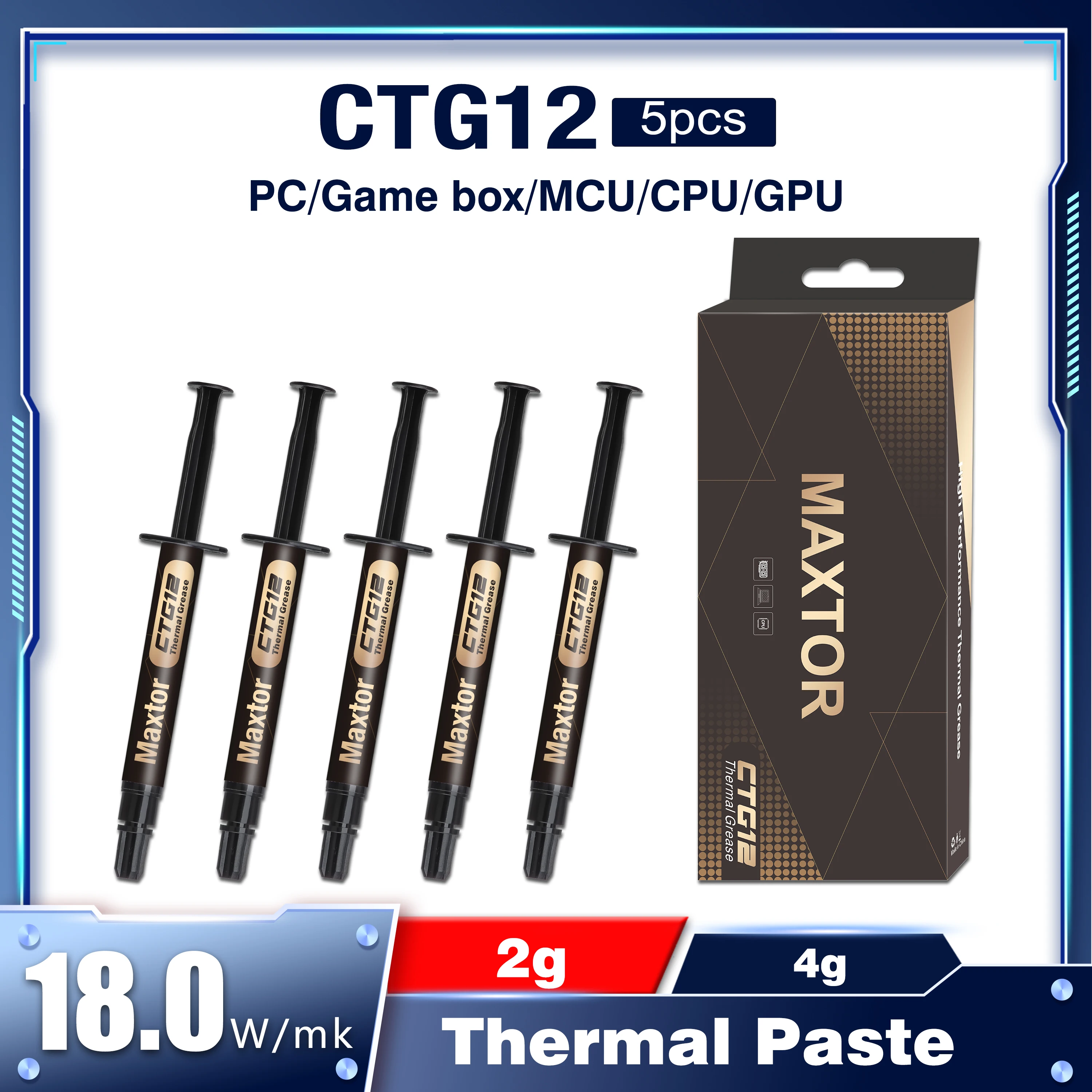 Maxtor 18W/mk Thermal Paste High Performance Cooler Compound Cooling Silicone Grease For Game PC PS5 CPU GPU Cooling