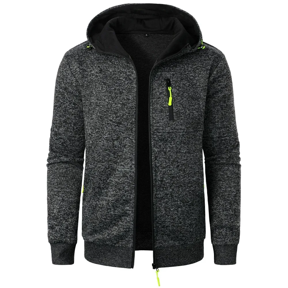 New Men's Sports Fitness Casual Sweatshirt Cardigan Hooded Jackets Cardigan Hooded Sweatshirts Baseball Jacket - Image 4