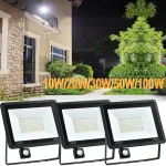 LED PIR Motion Sensor Floodlight Outdoor Wall Lamp White Light 100W 50W 30W 20W 10W IP66 Waterproof LED Spotlight For Garden