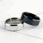 New Stainless Steel Black Rings Personality Simple Titanium Steel Ring For Fashion Women Men Party Jewelry Punk Accessories