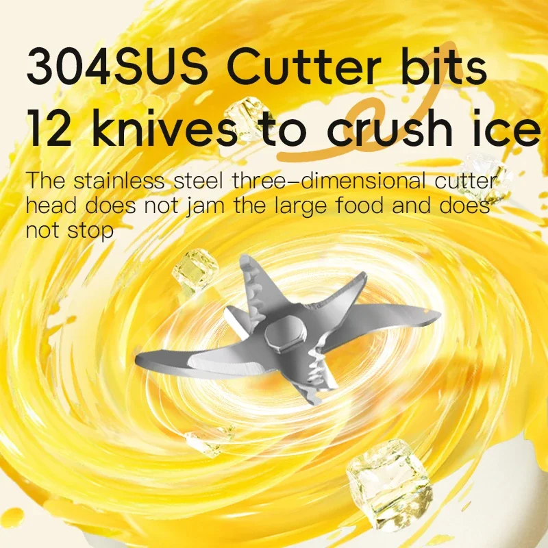 TINSOL Portable Juicer Cup Smoothie Blender 12 Knife Blender Bottle Home Fruit Juicer Cup USB Rechargeable Juicer Kitchen Tool - Image 4