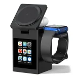 LED Screen Magnetic Wireless Charger Stand Bluetooth Speaker Alarm Clock For iPhone 17 16 15 14 Pro Max Apple Watch Airpods Pro