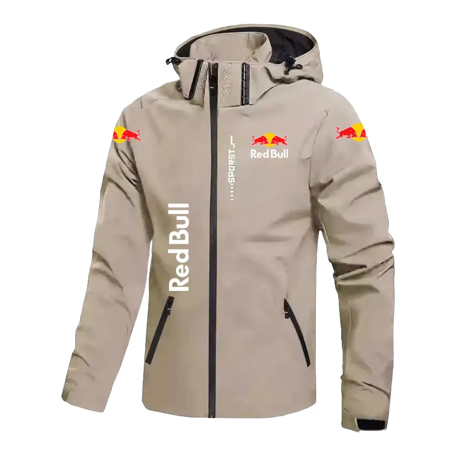 RedBull Logo Spring and autumn Jacket Men Plus Size Coats Male Water Proof Hooded Oversize Windbreak Outwear Camping Sweatshirts - Image 5