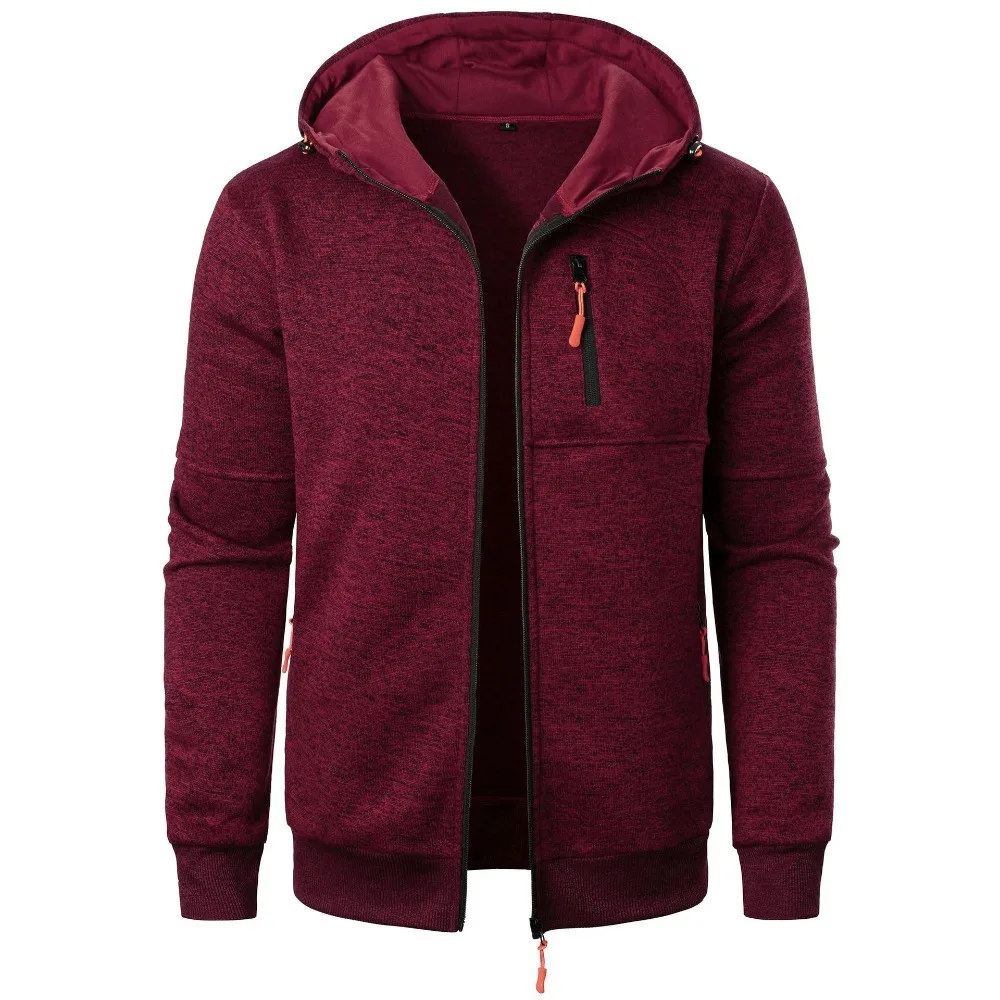 New Men's Sports Fitness Casual Sweatshirt Cardigan Hooded Jackets Cardigan Hooded Sweatshirts Baseball Jacket - Image 3