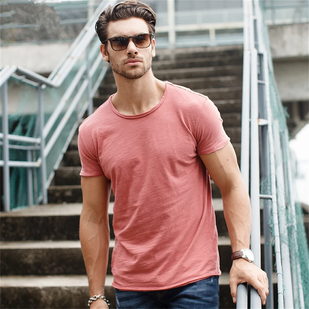 100% Cotton Men T-shirt Casual Soft Fitness Summer Thin T-shirts Men's Home Clothes O-Neck Short Sleeve Soild T Shirt for Men - Image 3