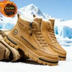 2025 men's new style snow boots, high-top leather boots, cold-resistant, popular in autumn and winter, outdoor wear-resistant, w