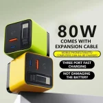 80W GaN Fast Charger With Retractable Type C Cable US/EU/UK Plug Wall Charger For iPhone Xiaomi Huawei Samsung VIVO OPPO Oneplus
