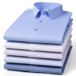 2024 Autumn New Men's High-end Cotton Elastic Long-Sleeved Slim-fitting No-Iron Anti-Wrinkle Business Pure White Striped Shirt