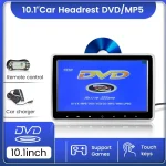 10.1" Car Headrest 1024*600 Monitor Display DVD Video Player Portable TV USB/SD/AV/FM LCD Touch Button MP5 Games Remote Control