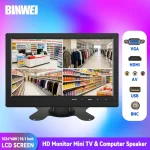 BINWEI 10.1" HD Monitor Mini TV & Computer Speaker HDMI VGA Display Color LCD Screen Car Backup Camera & Home Security System