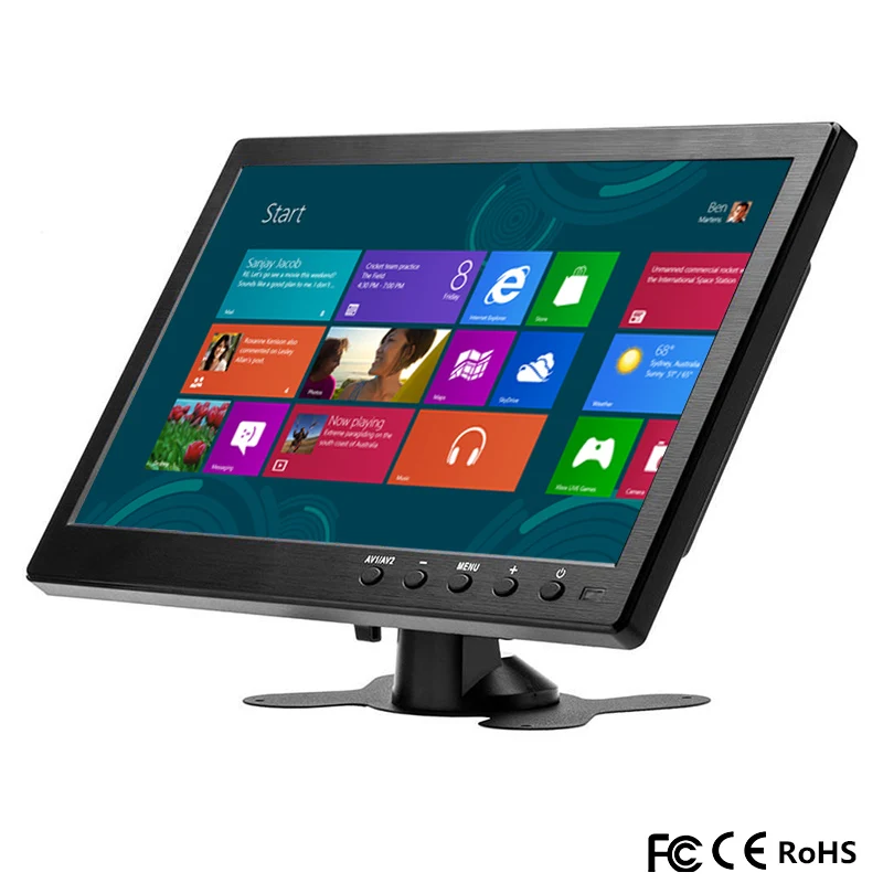 Inefala 10.1" LCD HD Monitor Portable Mini TV & Computer Display 2 Channel Video Input Security Monitor With Speaker HDMI VGA - Image 2