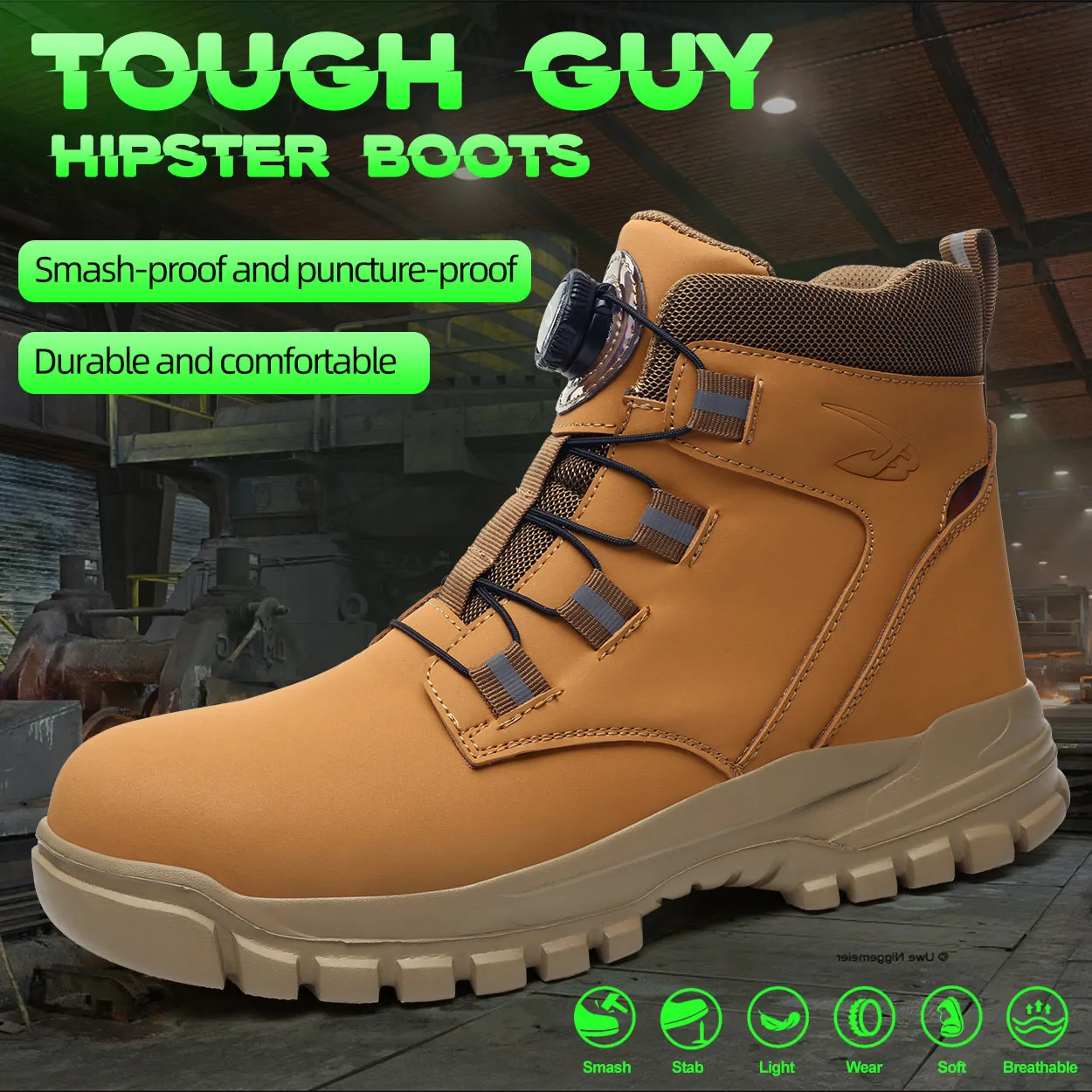 Waterproof Safety Boots Men Indestructible Steel Toe Work Boots Anti-smash Stab-resistant Safety Shoes Biker Botas Para Hombre - Image 2