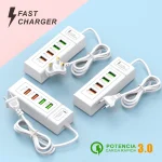 USB C Charger Power Strip Multi Ports Fast Charging EU/US/UK Plug Power Adapter Quick Charge 3.0 PD Type C Wall Charger Socket