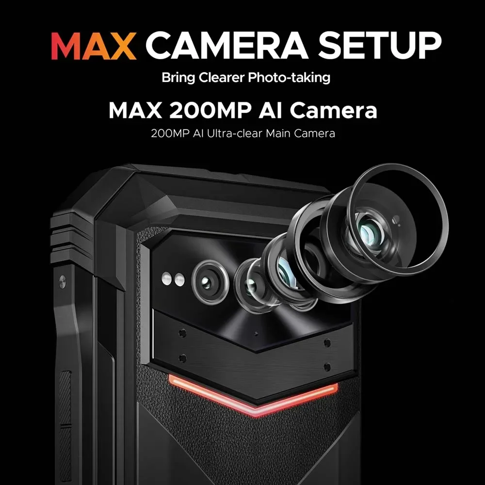 DOOGEE V Max Plus 5G Rugged Phone 6.58" Dimensity 7050 16GB+512GB 200MP Camera 22000mAh Large Battery Lighting Effect Phone - Image 2