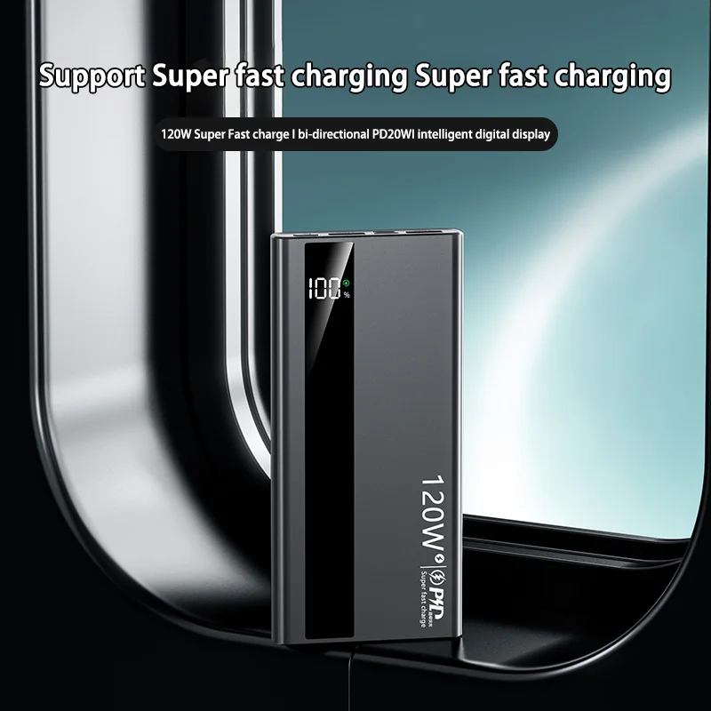200000mAh Power Bank 120W Super Fast Charging Battery High Capacity Digital Display Power Bank For Xiaomi Iphone Samsung Huawei - Image 4