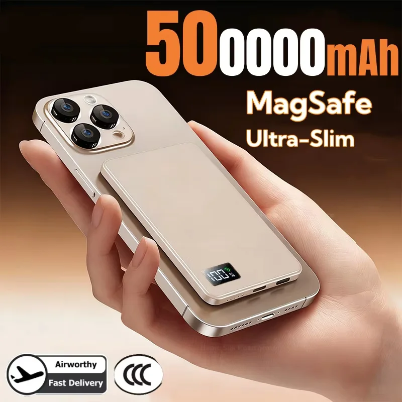500000mAh Magnetic Power Bank Portable Wireless PD22.5W Fast Charging External Battery for Magsafe for iPhone Samsung NEW 2026 - Image 3