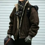 Japanese Vintage MenPolar Wool Jacket Winter High Quality Coat Thick Korean Streetwear Loose Couple Fashionable Male Warm Jacket