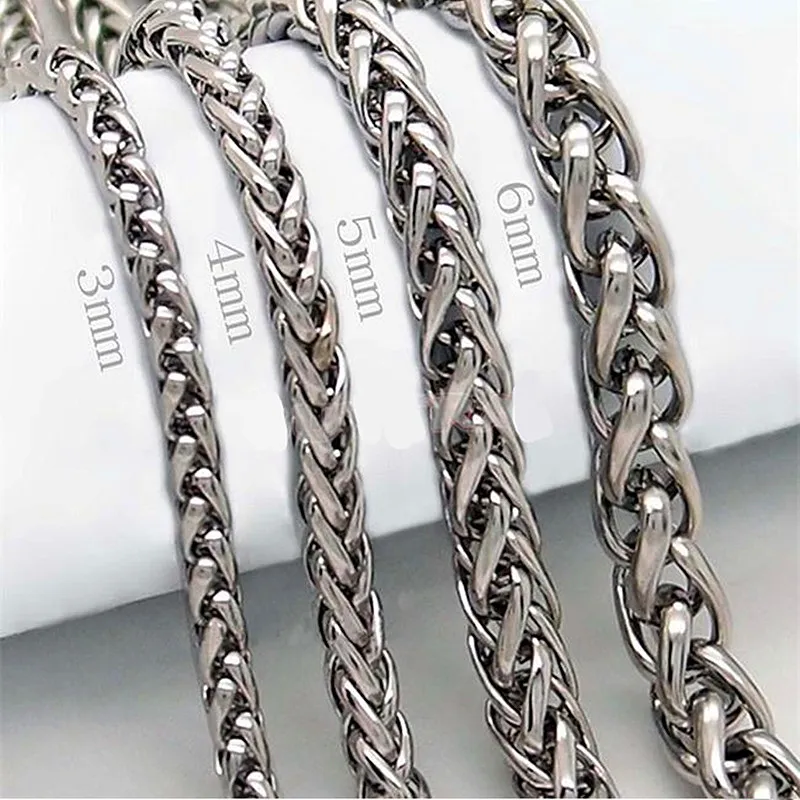 HNSP 3MM-8MM Thick STAINLESS STEEL TWIST CHAINS NECKLACE FOR MEN Women Jewelry Long Chain Pendant Accessories - Image 4