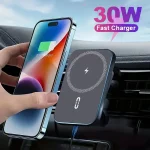 fast charging, strong magnetic suction,specially designed for iPhone17/ 16/15/14/13/12 series, magnetic car wireless charger,