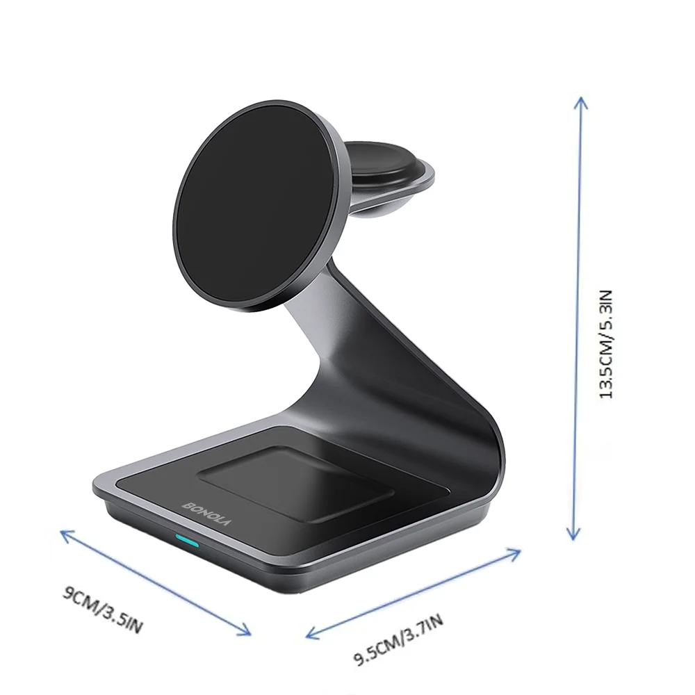 Bonola Magnetic 3 in 1 Wireless Charger Station for Samsung S24 Ultra/S25 25w Fast Charging Stand for Galaxy Watch 7/6/5/Earbuds - Image 4