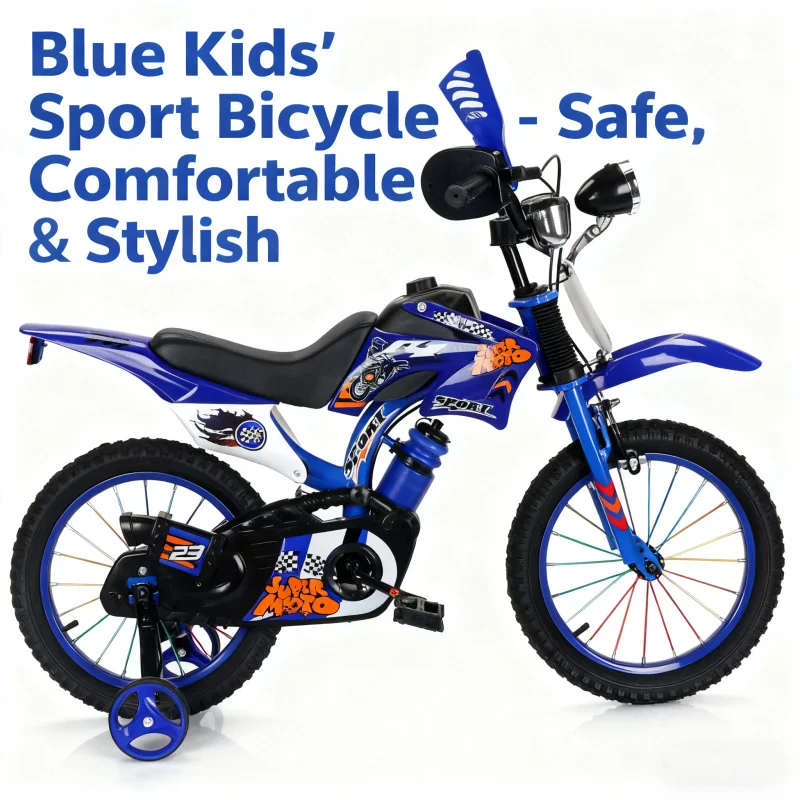 Blue Off-Road Motorcycle Bicycle Pedal Bike for Boys And Girls 12/16 Inch Children's Basic Model Foreign Trade - Image 2