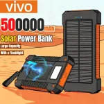 VIVO 500000mAh Solar Power Bank Portable Larger Capacity LED Super Fast Charging Outdoor External Battery for iPhone Samsung