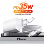 For 35W For iPhone Charger USB Type C Fast Charger For iPhone 14 13 12 11 Pro Max XR XS Plus PD Charging Cable Accessories