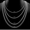 HNSP 3MM-8MM Thick STAINLESS STEEL TWIST CHAINS NECKLACE FOR MEN Women Jewelry Long Chain Pendant Accessories