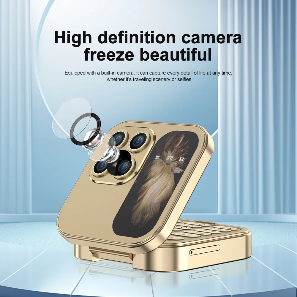 i17 Mini Foldable Mobile Phone Speed Dial 2G Dual SIM Card Pocket Phone Flashlight FM Radio Blacklist Magic Voice Flip Cellphone - Image 5