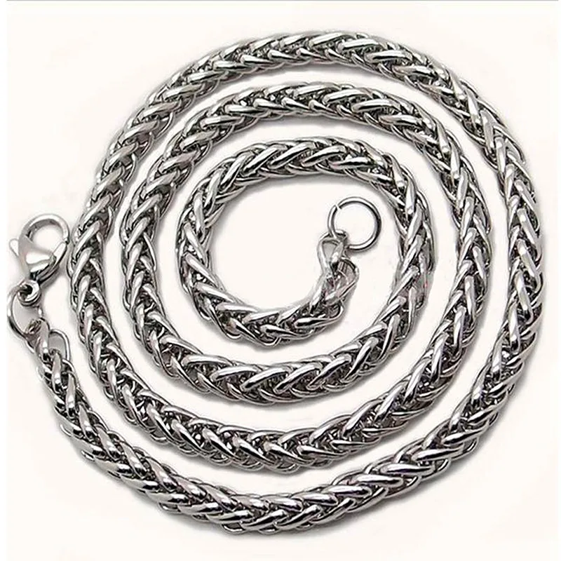 HNSP 3MM-8MM Thick STAINLESS STEEL TWIST CHAINS NECKLACE FOR MEN Women Jewelry Long Chain Pendant Accessories - Image 5